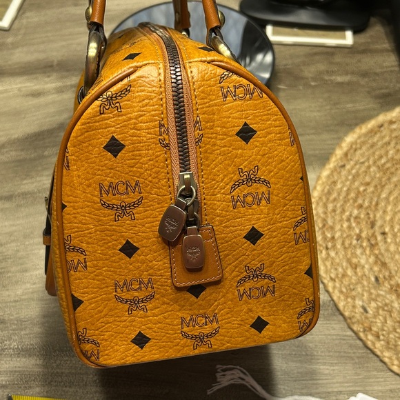 175. MCM Cognac Boston Bag - Picture 5 of 16
